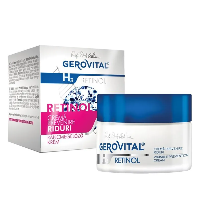 GEROVITAL H3 RETINOL CREMA PREVENIRE RIDURI 50ML Reducere de preț