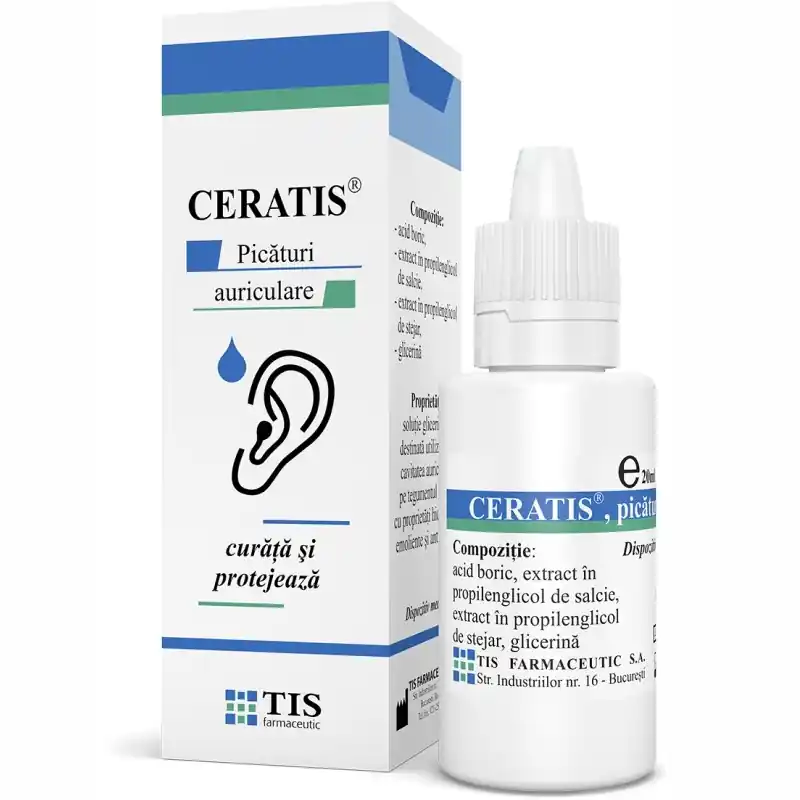 Super ofertă TIS FARMACEUTIC CERATIS SOLUTIE AURICULARA 20ML
