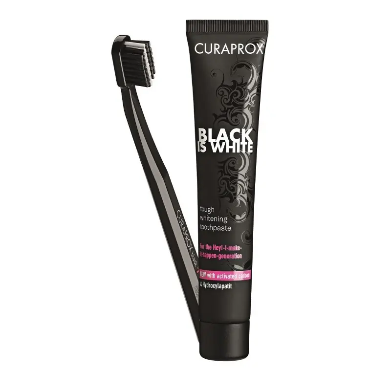 Bestseller CURAPROX SET BLACK IS WHITE PASTA DINTI SI PERIUTA 90ML