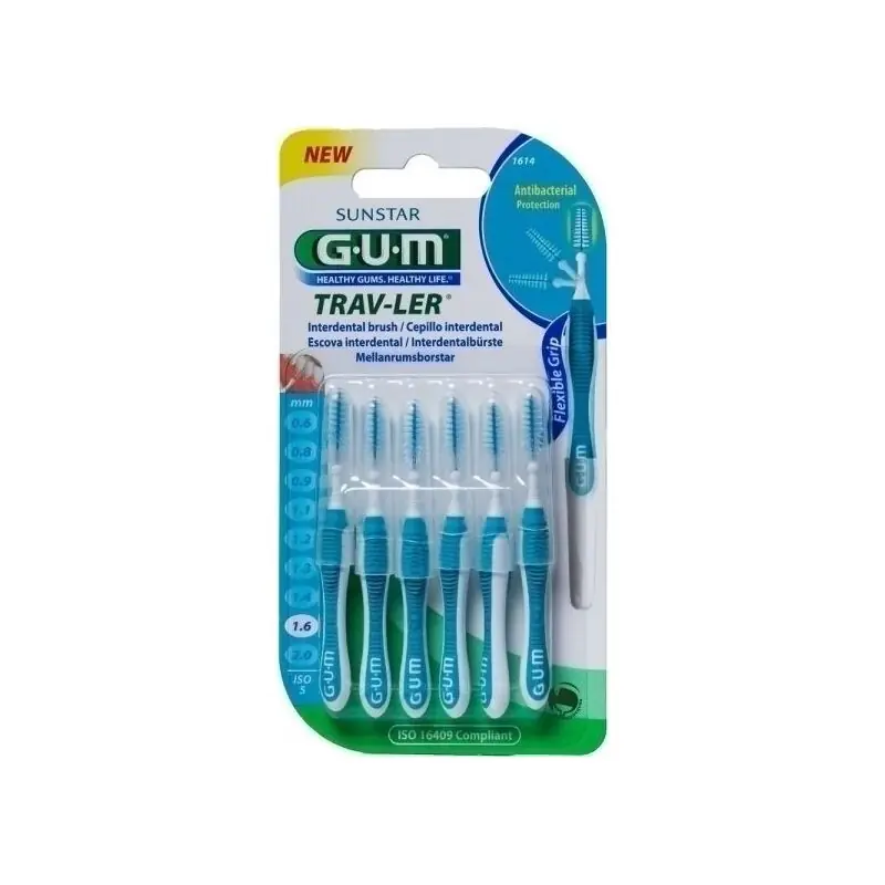 GUM PERII INTERDENTARE TRAV-LER 1.6MM ALBASTRU 6BUC Cel mai vândut
