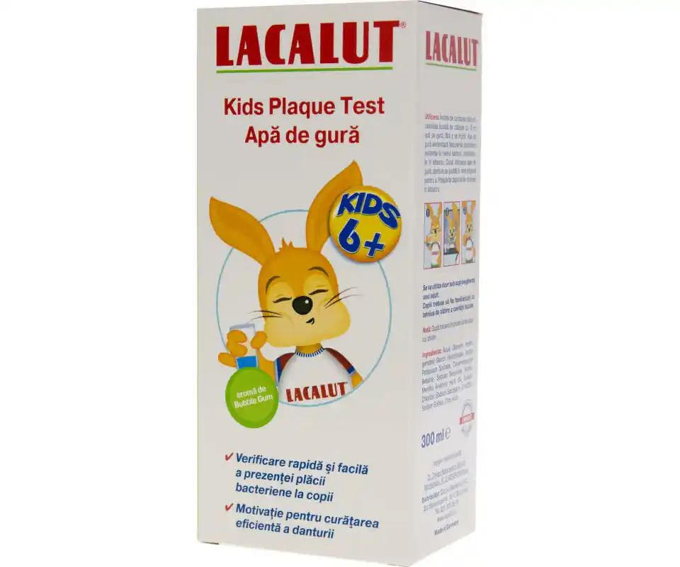 LACALUT KIDS TEST PLACA DENTARA APA DE GURA 300ML Reducere