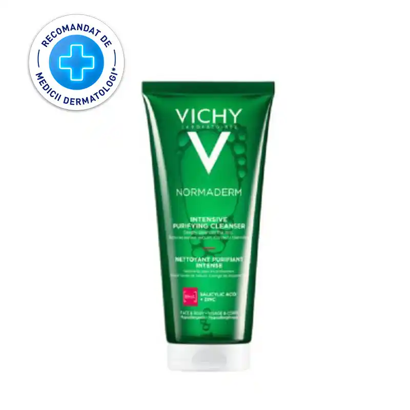Livrare expres VICHY NORMADERM GE DE CURATARE FARA PURIFIANT PENTRU TEN GRAS CU TENDINTA ACNEICA 200 ML