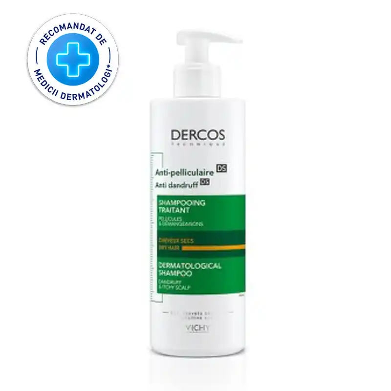 VICHY DERCOS SAMPON ANTIMATREATA PENTRU PAR USCAT 390ML Reducere specială