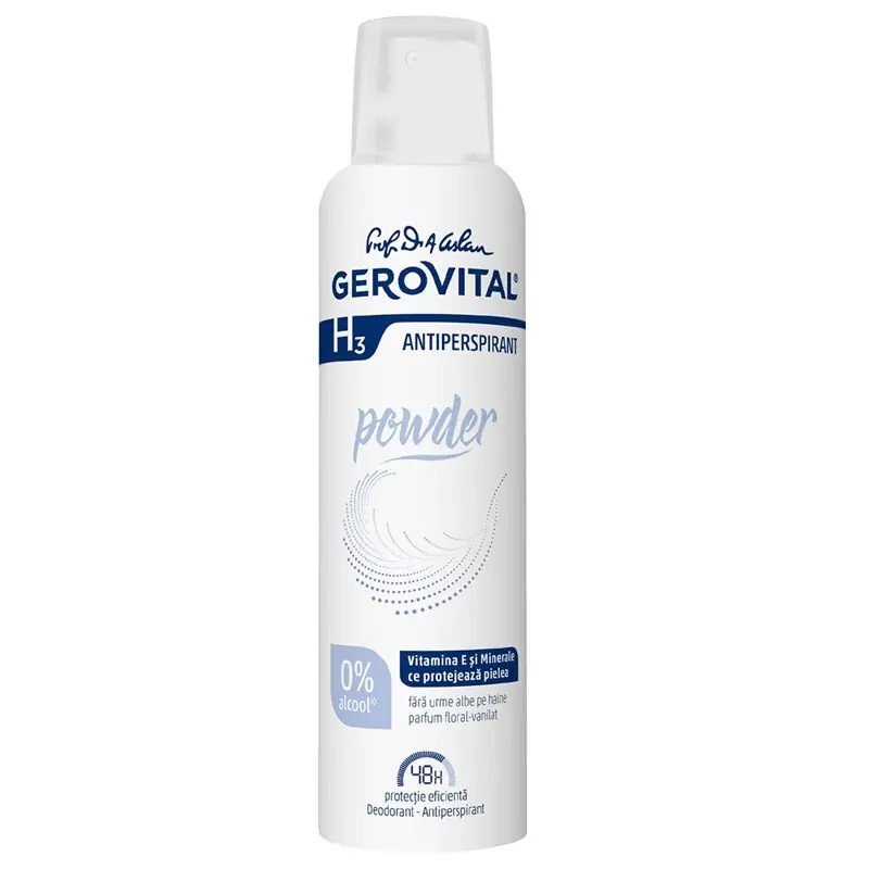 GEROVITAL H3 DEODORANT ANTIPERSPIRANT POWDER 150ML Doar azi