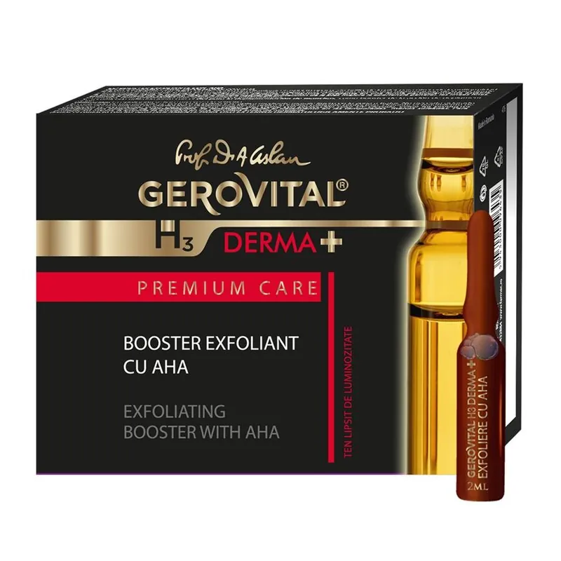 Livrare expres GEROVITAL H3 DERMA+ PREMIUM CARE BOOSTER EXFOLIANT CU AHA 4 FIOLE X 2ML