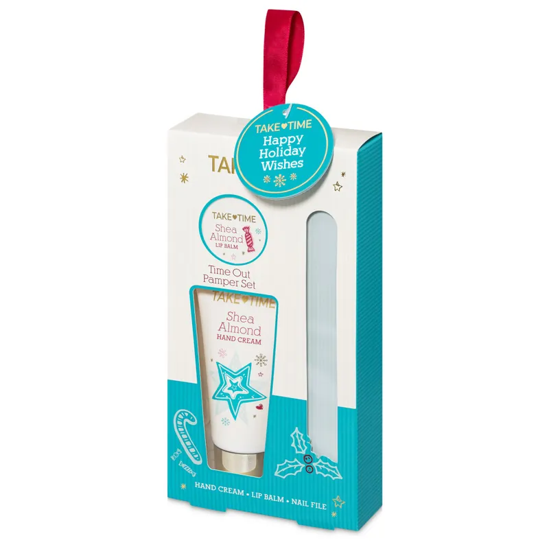 Ieftin TAKE TIME SET PENTRU RASFAT BALSAM DE BUZE-CREMA DE MAINI-PILA UNGHII 1 BUCATA