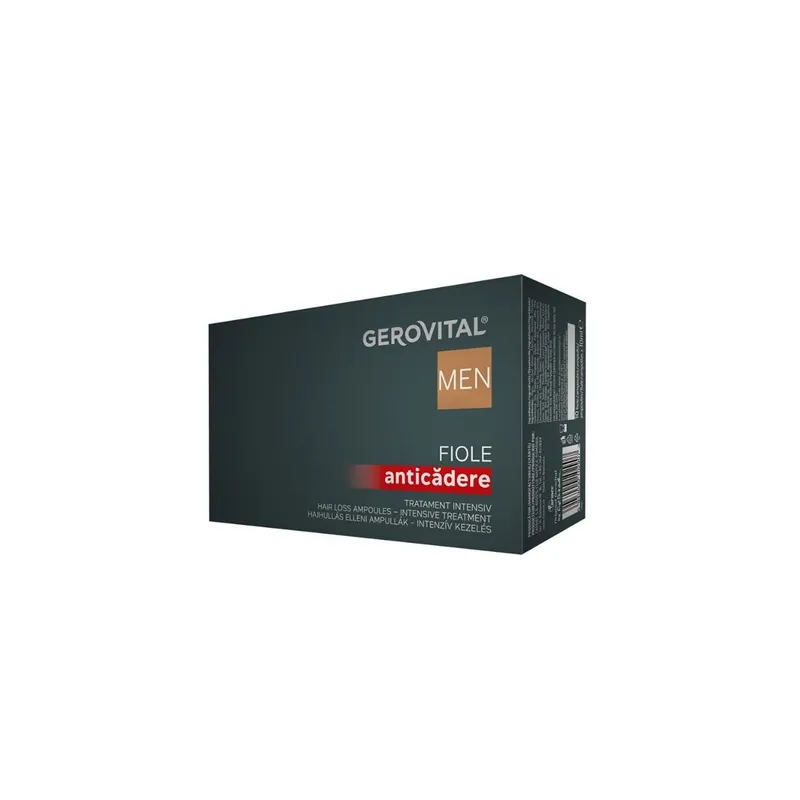 Calitate înaltă Fiole anticaderea parului Men, 10 fiole*10 ml, Gerovital