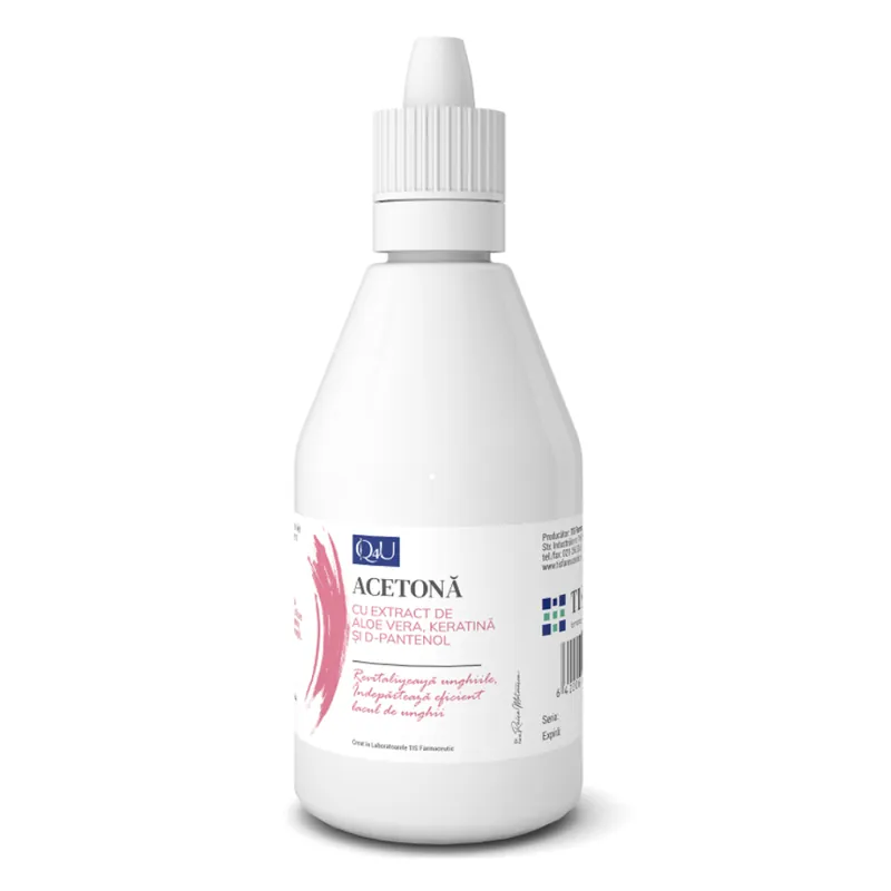 Reducere Acetona cu extract de Aloe Vera, keratina si D-panthenol Q4U, 60 ml, Tis Farmaceutic