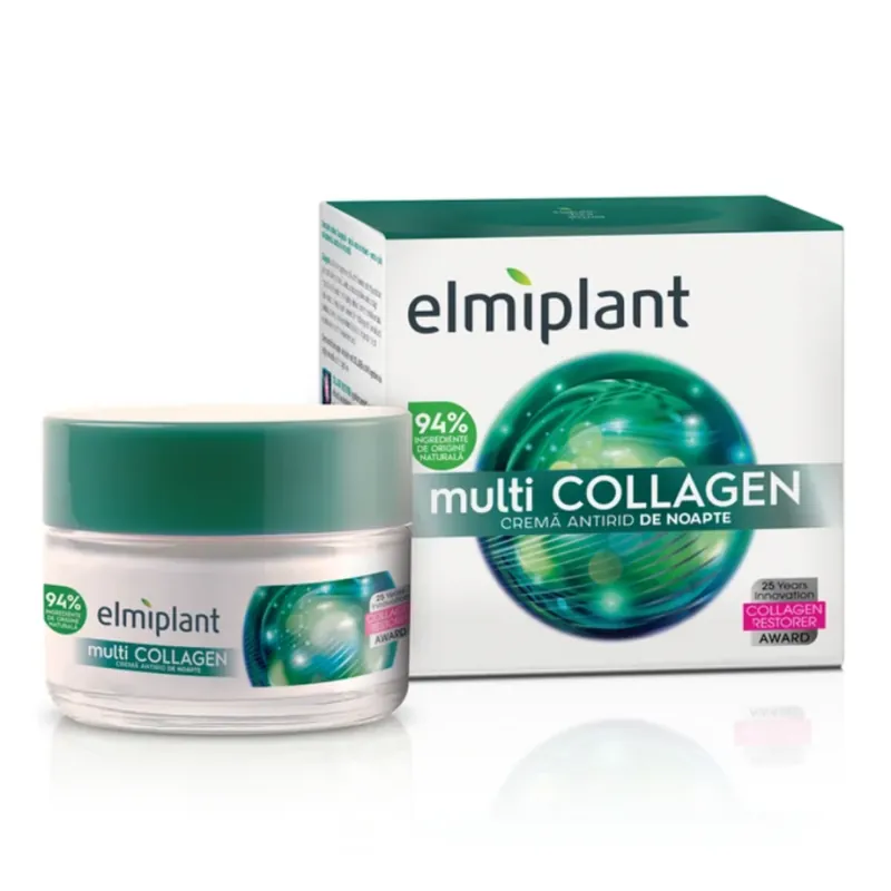 Crema antirid de noapte multiCollagen, 50ml, Elmiplant Preț promoțional