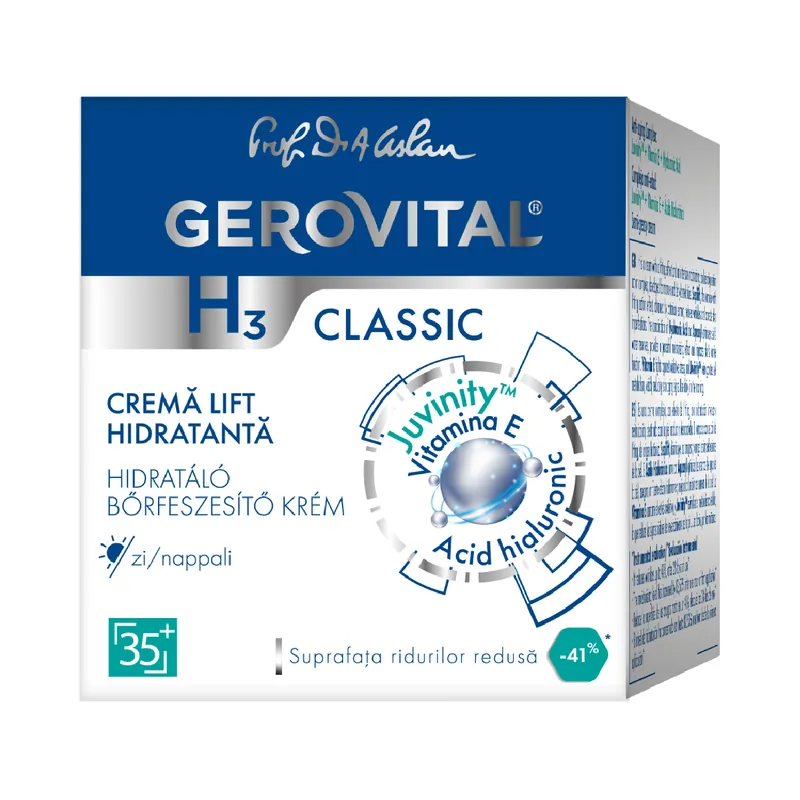 Crema lift hidratanta de zi H3 Classic, 50 ml, Gerovital Calitate înaltă
