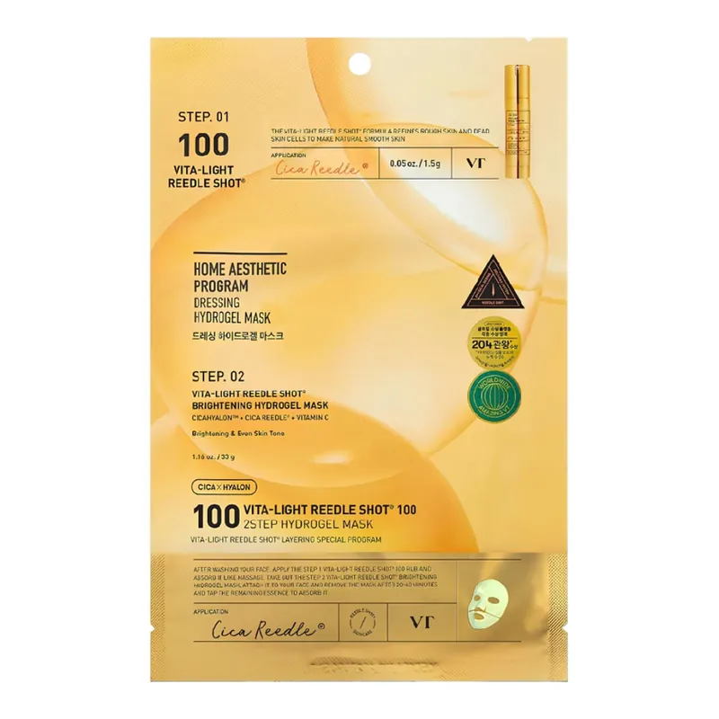 Reducere specială Masca de fata Vita-Light Reedle Shot 100 2 step Hydrogel, 1.5g + 33g, VT Cosmetics