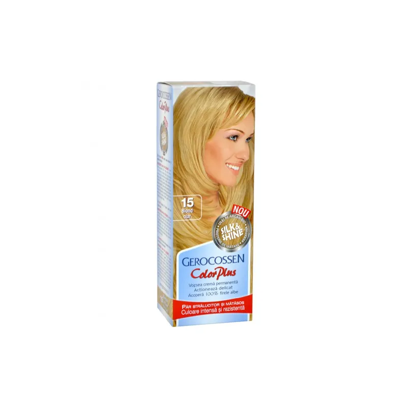 Vopsea de par Silk&Shine, 15 Blond Clar, 50ml, Gerocossen Cumpărături sigure