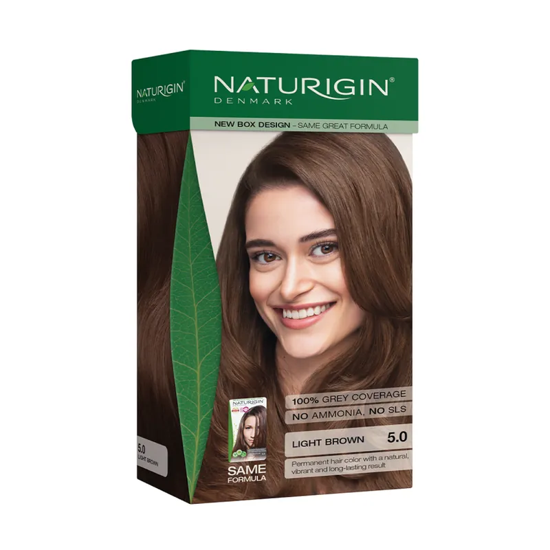 Vopsea pentru par nuanta 5.0 Light Brown, 115 ml, Naturigin Expediere rapidă