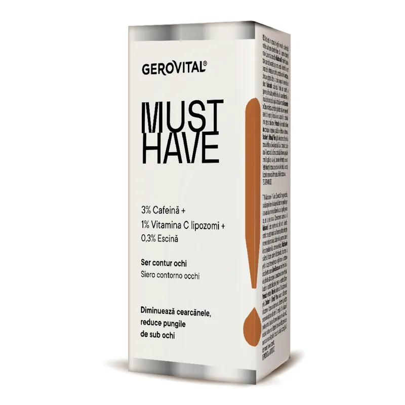 Ser contur de ochi 3% Cafeina Must Have, 30 ml, Gerovital Ofertă de sezon