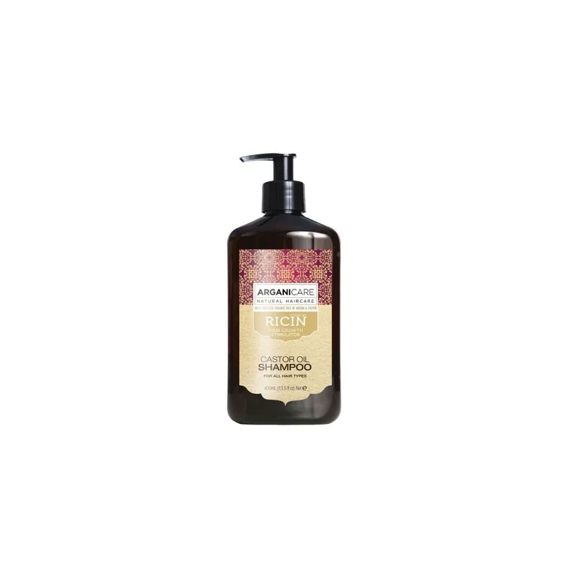 Reducere specială Arganicare Sampon pentru stimularea cresterii parului cu ulei de Ricin, 400 ml