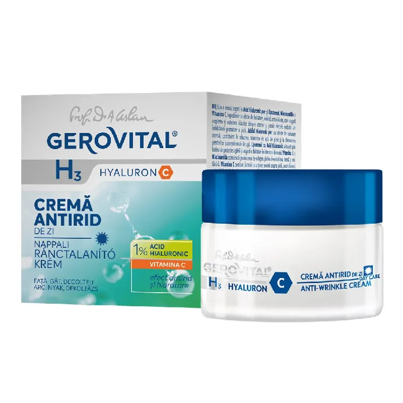 Crema antirid de zi H3 Hyaluron C, 50 ml, Gerovital Ofertă exclusivă