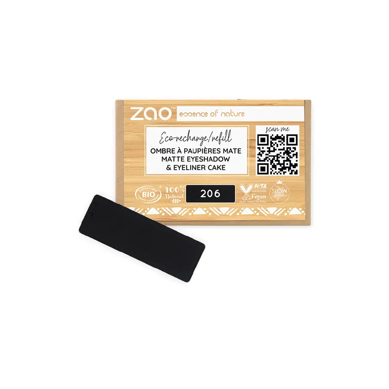 Fard de pleoape mat, 206 Black, Zao Popular