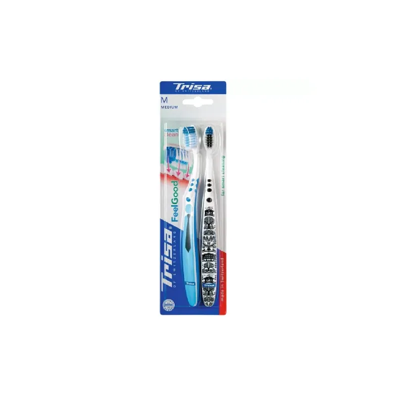 Periute de dinti Feel Good Smart Clean Duo Medium, Trisa Ieftin