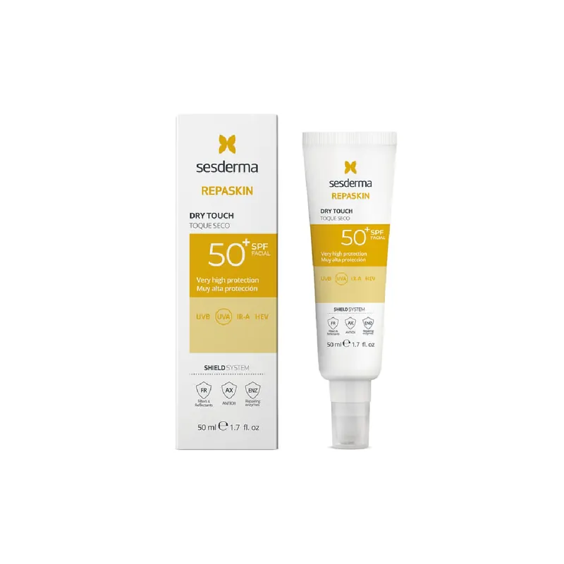 Disponibil imediat Crema pentru fata cu protectie solara SPF 50 Dry Touch Repaskin, 50 ml, Sesderma