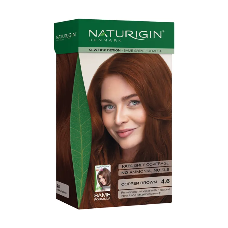 Vopsea pentru par nuanta 4.6 Copper Brown, 115 ml, Naturigin Promoție