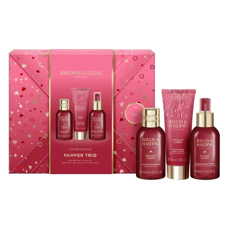 Lichidare de stoc Set de ingrijire Midnight Cherry Gift, 3 piese, Baylis&Harding