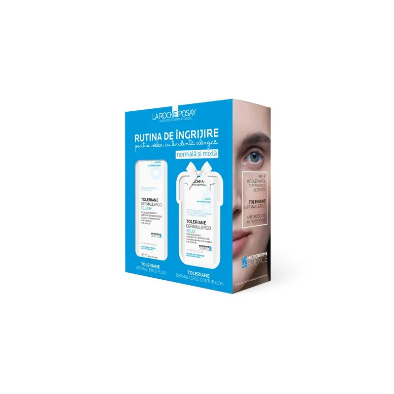 Super ofertă La Roche-Posay Pachet TOLERIANE DERMALLERGO Fluid calmant pentru fata, 40ml + Crema contur ochi, 20ml