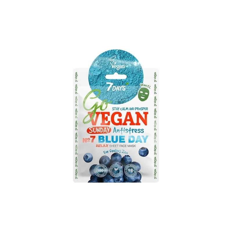 7DAYS Masca de Fata GoVEGAN Sunday Blue Day, 25g Plată securizată