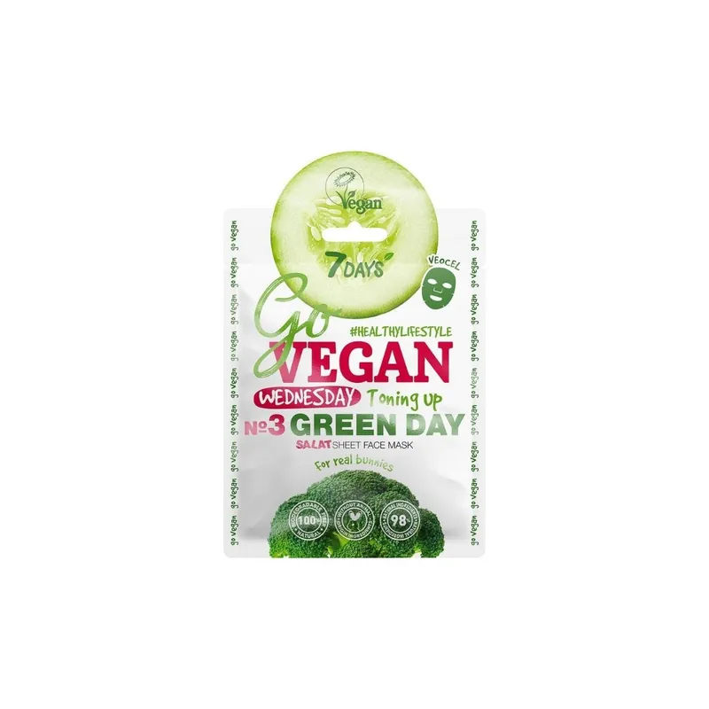 7DAYS Masca de fata GoVEGAN Wednesday Green Day, 25g Preț redus