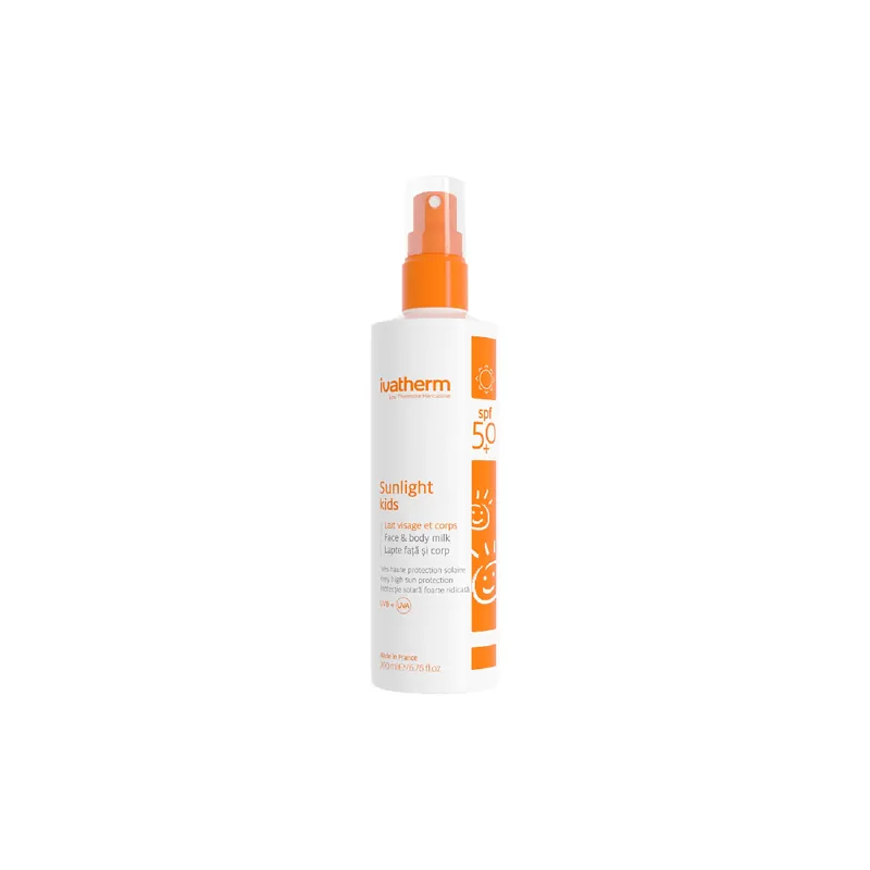 Lapte pentru copii cu protectie solara SPF 50+ Sunlight, 200 ml, Ivatherm Ultima șansă