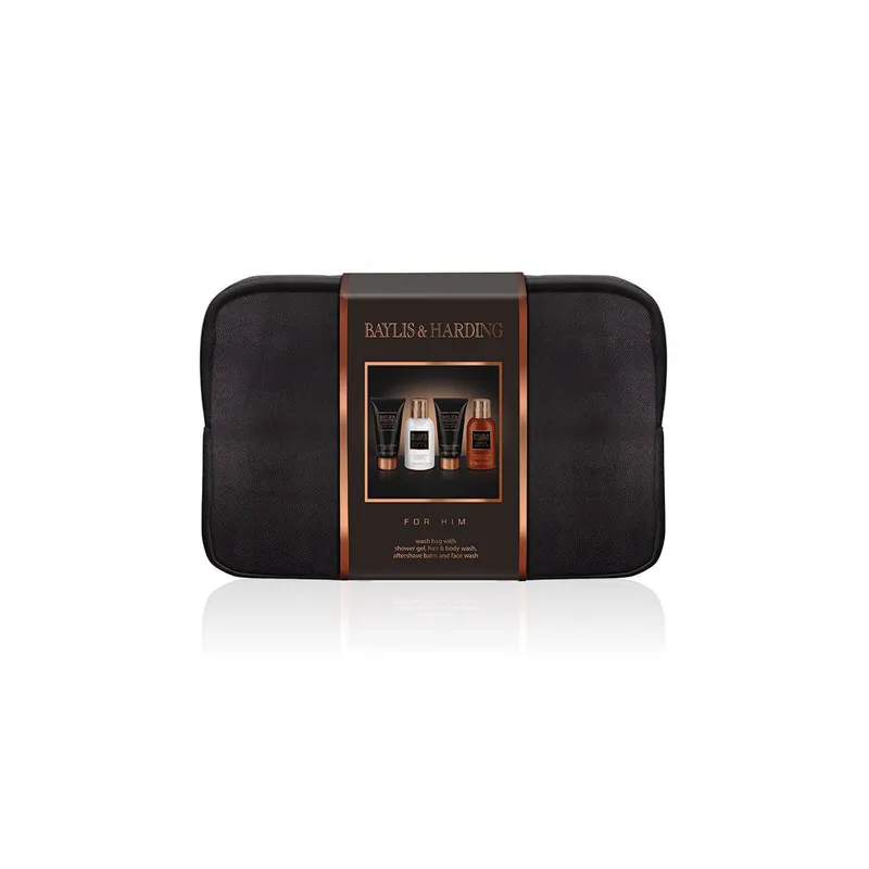Baylis and Harding Set 5 piese - Trusa cosmetice/ Sampon 100ml/ Gel curatare ten 50ml/ Balsam Aftershave 100ml/ Gel dus 50ml Retur ușor