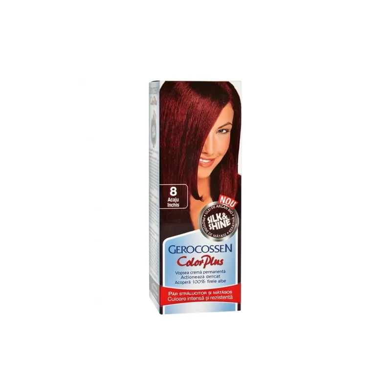 Reducere de preț Vopsea de par Silk&Shine, 8 Acaju Inchis, 50ml, Gerocossen