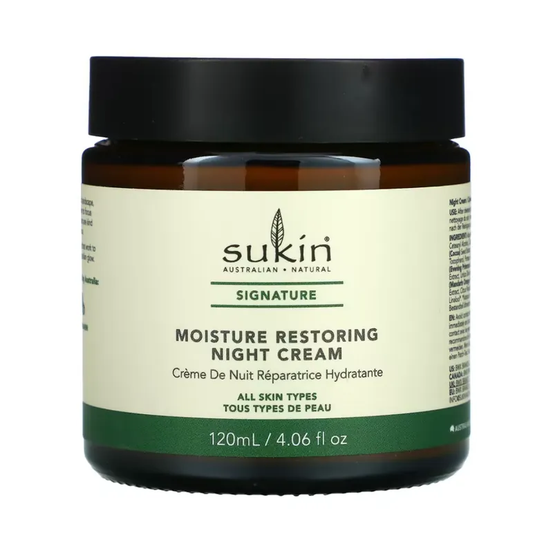 Plată sigură Sukin Signature Moisture Restoring Night Cream, crema de noapte nutritiva pentru toate tipurile de ten 120 ml