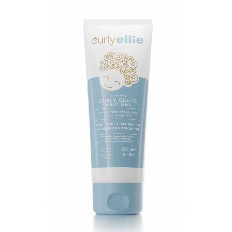 CurlyEllie Strong Hold Curly Gellie Hair Gel, gel cu fixare puternica pentru par cret 250 ml Retur ușor
