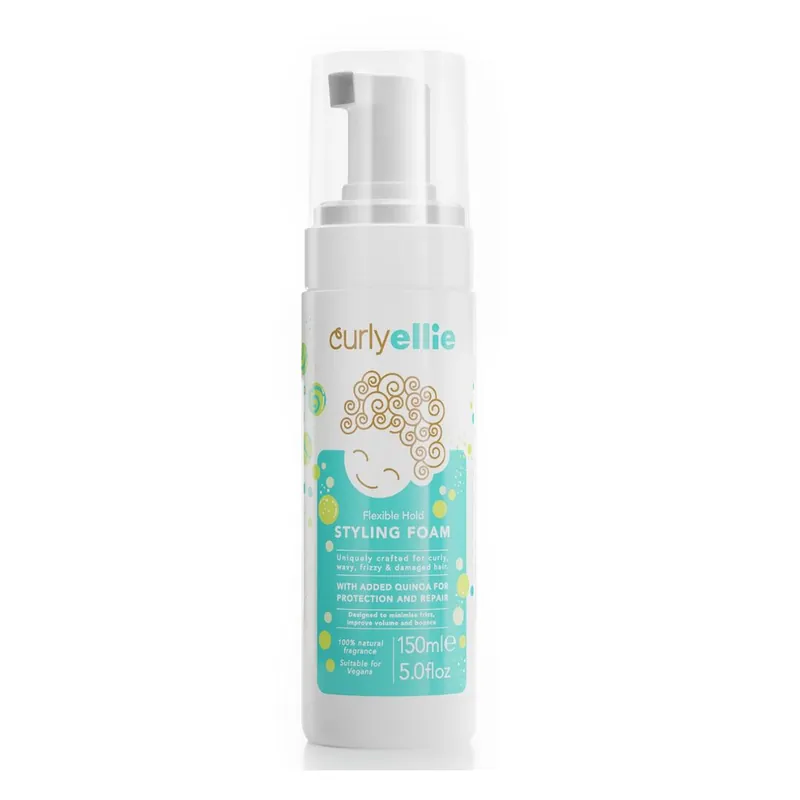 CurlyEllie Flexible Hold Styling Foam, spuma pentru definire cu fixare flexibila par cret 150 ml Ofertă limitată
