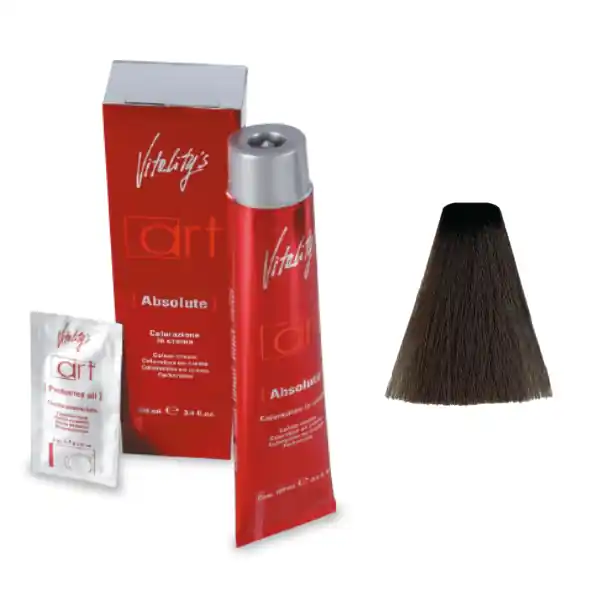 Vopsea permanenta de par Vitality‘s Art Absolute cu amoniac 6/28 Blond Inchis Bej Perlat 100ml Popular