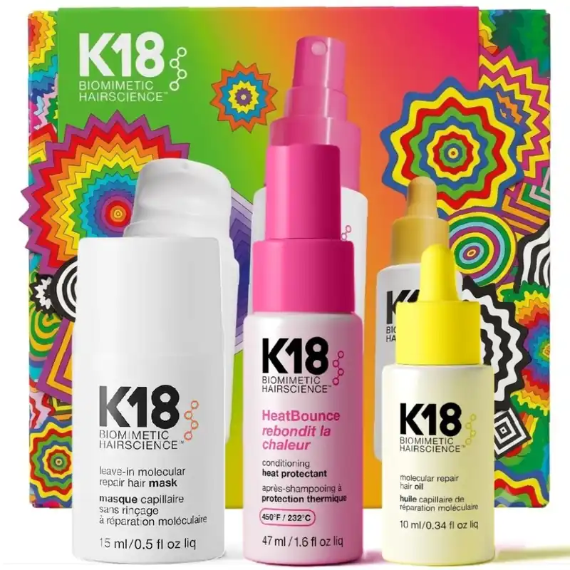 Calitate înaltă Set pentru reparare si protectie K18 Molecular Repair Leave-In Mask, HeatBounce & Hair Oil 15+47+10ml