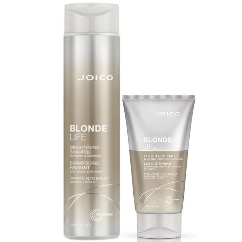 Set pentru par blond sampon si masca Joico Blonde Life Brightening 300+150ml Retur gratuit