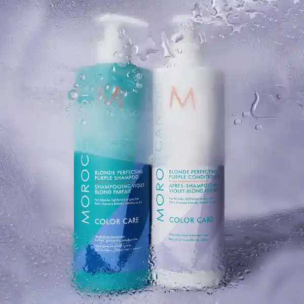 Set Moroccanoil Blonde Perfecting Purple Duo Shampoo & Conditioner 2 x 500ml Reducere