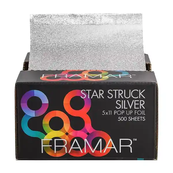 Set folii aluminiu Framar Star Struck Silver pretaiate embosate pentru suvite 12.7x27.9cm 500buc Super ofertă