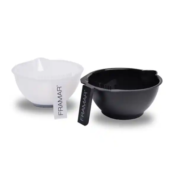 Set boluri pentru vopsea de par Framar Color Bowls Black & Clear 2 buc Cumpărături sigure