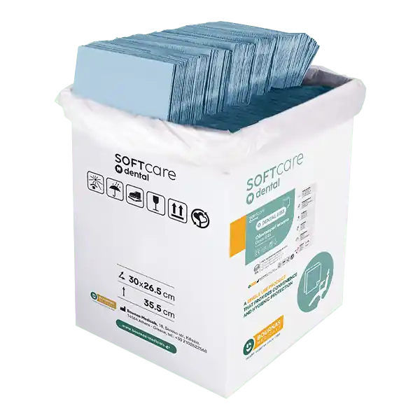 Bavete albastru 2 straturi Bournas Medicals Soft Care Dental Bibs Standard Blue 33x45cm 500buc Livrare rapidă