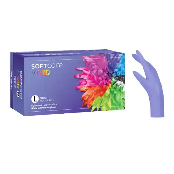 Cel mai bun preț Manusi nepudrate mov Bournas Medicals Soft Vivid Nitrile Gloves Purple L 100 buc