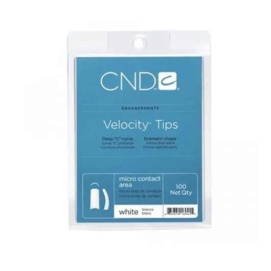Reducere specială Tips unghii CND Velocity White 100buc