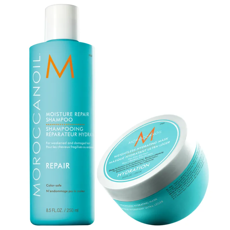 Bestseller Set Moroccanoil Moisture Repair Shampoo & Weightless Mask 2X250ml