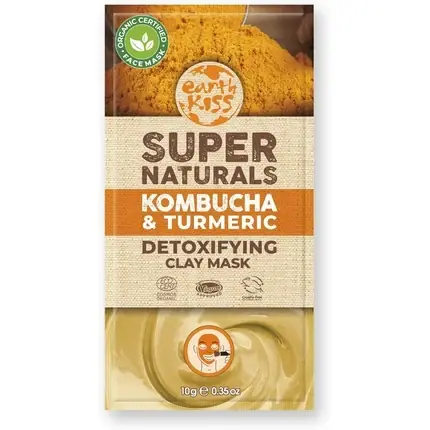 Ieftin Masca de argilă detoxifiantă, Earth Kiss, Kombucha și turmeric