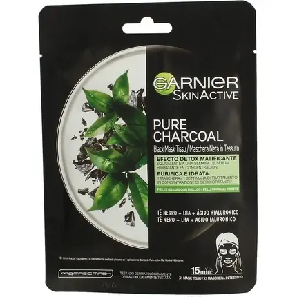 Mască păr, Garnier, cu cărbune și acid hialuronic, negru Doar azi