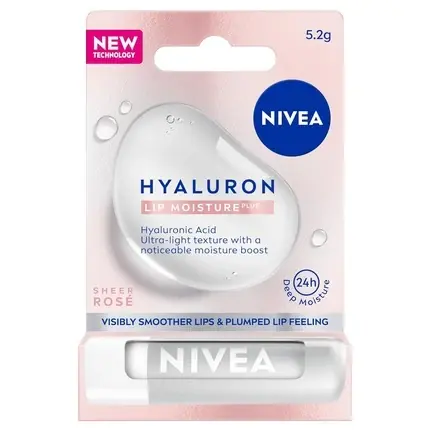 Balsam de buze, Nivea, Hyaluron Moisture Plus, trandafiriu Chilipir