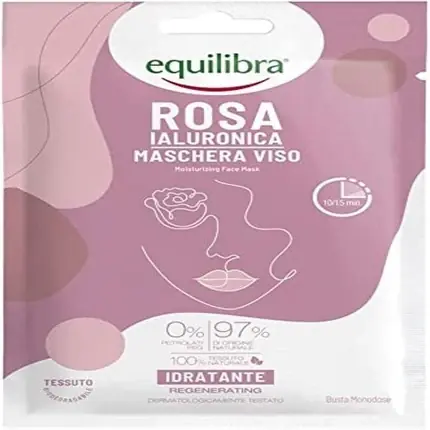 Masca faciala, Equilibra, Hyaluronic Rose, 100% Natural Bestseller