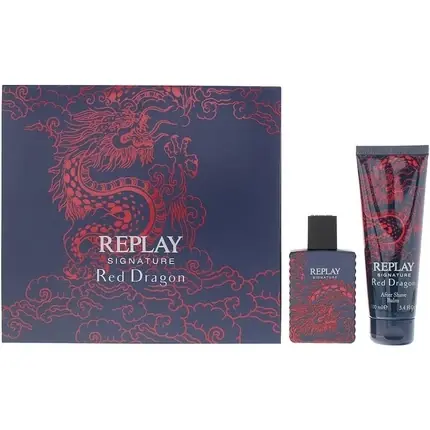 Set cadou aftershave Replay Signature Red Dragon bărbați 100ml Preț redus