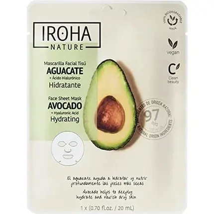 Masca de fata, Iroha, Avocado si Acid Hialuronic Ultima șansă